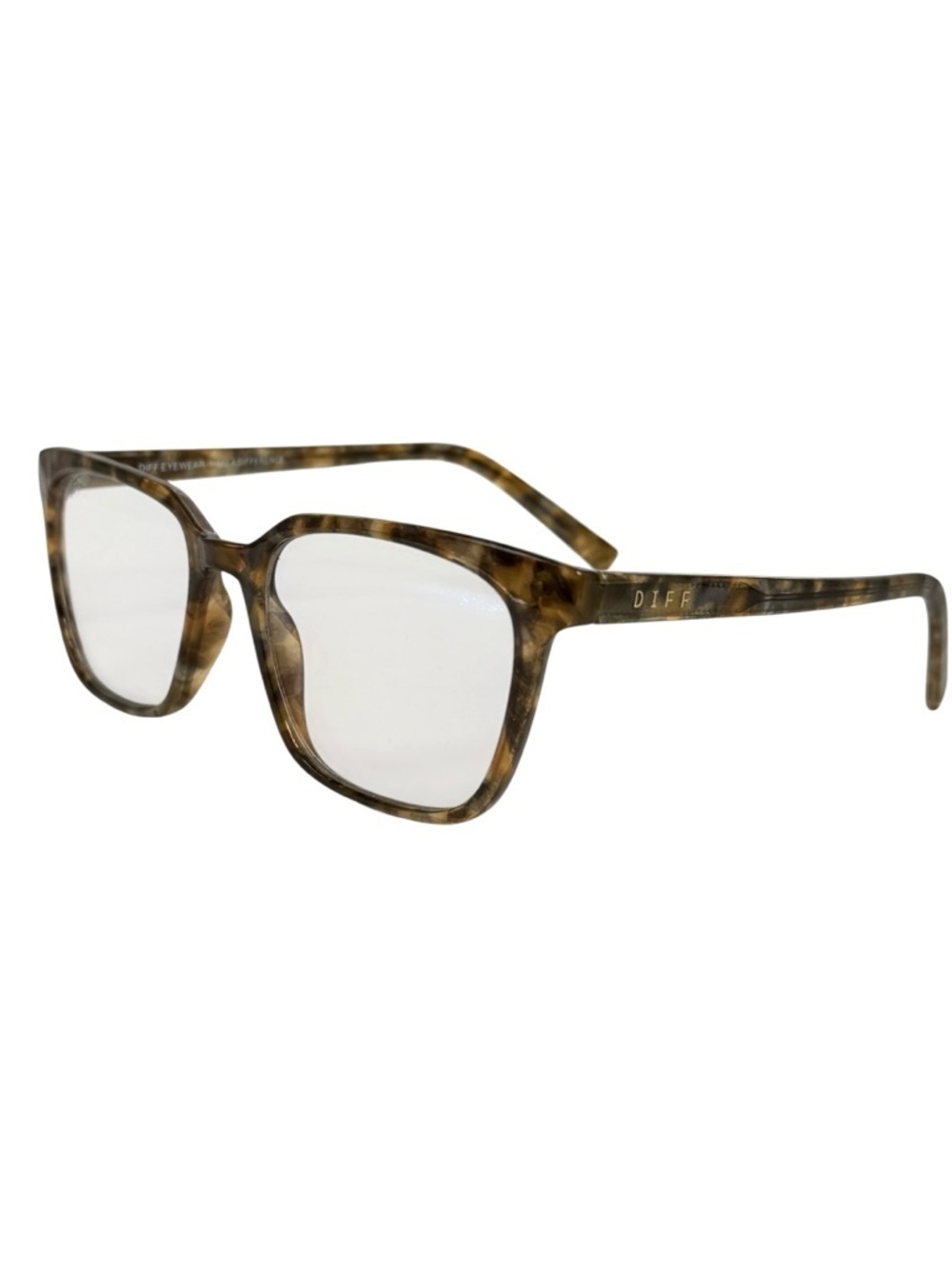 DIFF Eyewear Tortoiseshell Square Blue Light Glasses
